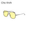 Chic Kraft Sunglasses - Silver frame, yellow lens